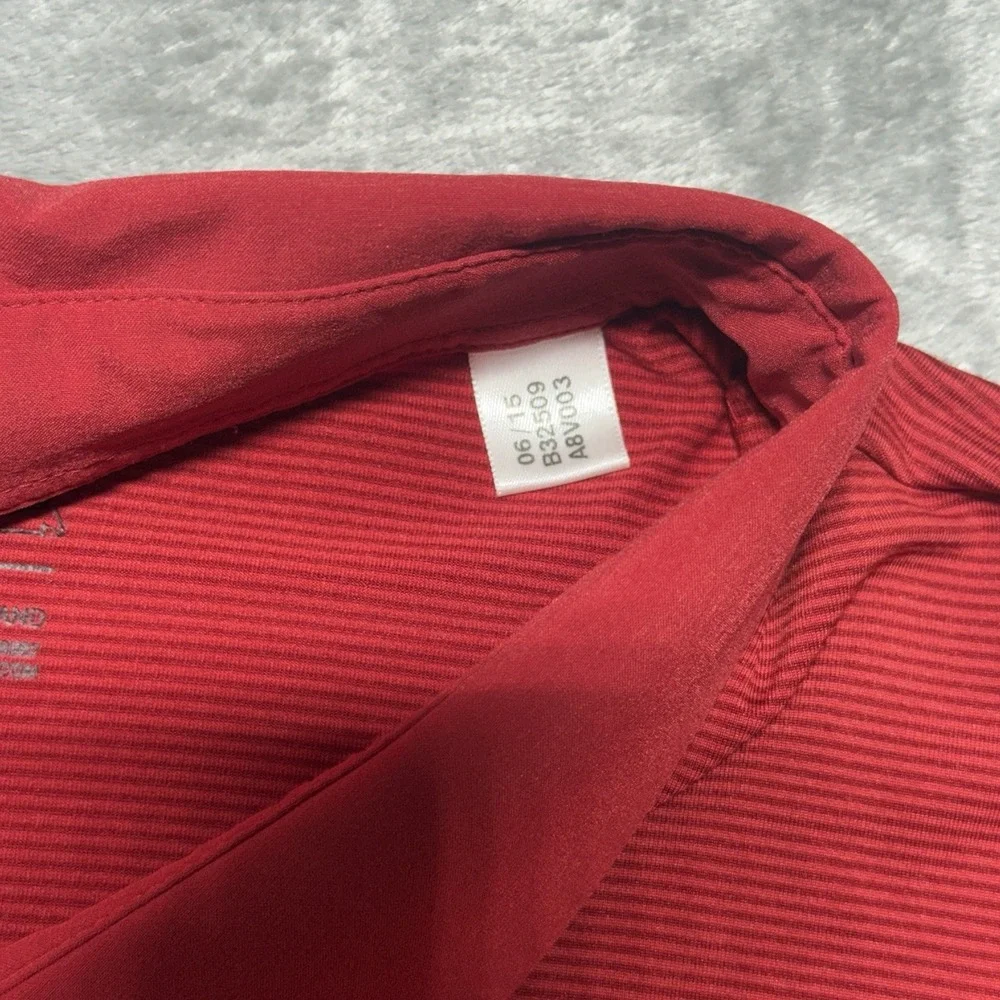 Adidas‎ Golf Polo Shirt Men's 2XL Red Striped Short Sleeve Activewear